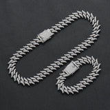 16mm Iced Out Gothic Cuban Necklace Chain Hip Hop Jewelry Choker Silver CZ Clasp