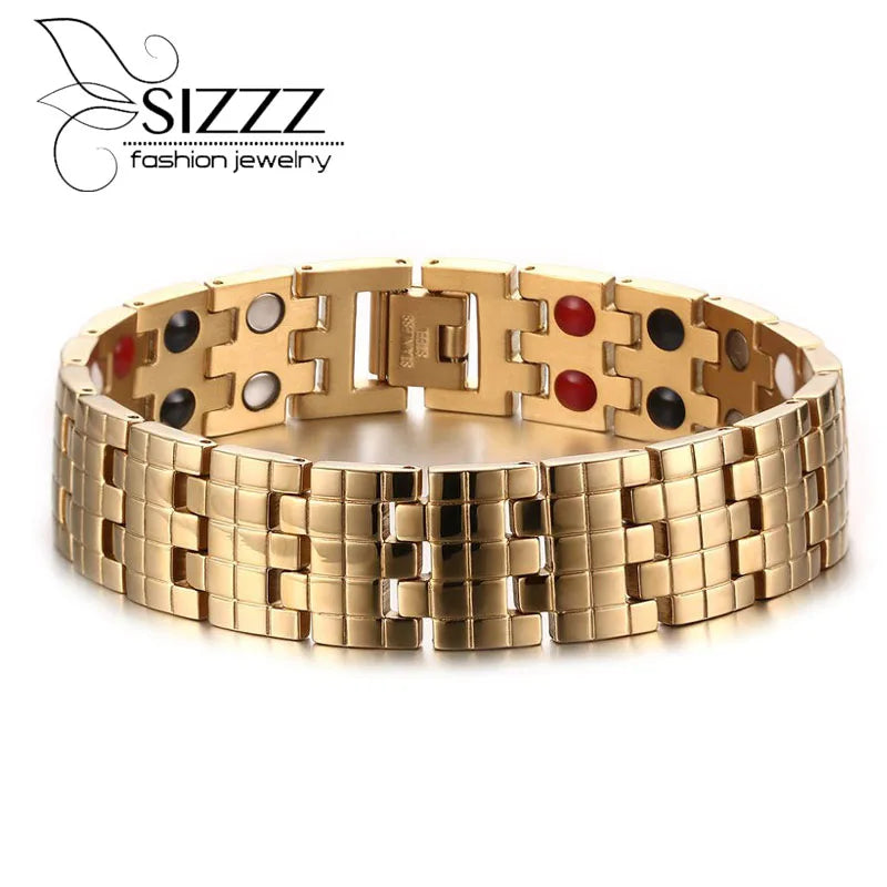 16mm Men's Magnetic Health Care Bracelet Bangle with Magnets
