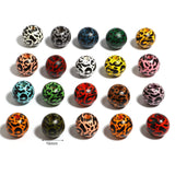 16mm Multicolor Wood Spacer Beads Round Ball Cow Pattern Loose Beads