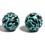 16mm Multicolor Wood Spacer Beads Round Ball Cow Pattern Loose Beads