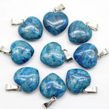 16mm Natural Agates Turquoises Quartz Heart Shape Pendant Crystal Amethysts