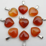 16mm Natural Agates Turquoises Quartz Heart Shape Pendant Crystal Amethysts
