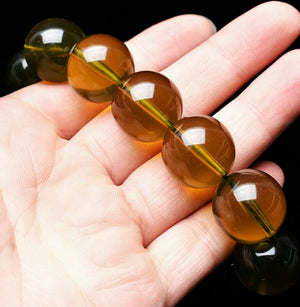 16mm Natural Mexican Amber Beeswax Bead Bracelet AAAA