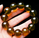 16mm Natural Mexican Amber Beeswax Bead Bracelet AAAA
