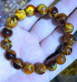 16mm Natural Beeswax Bracelet Amber Buddha Beads + Certificate