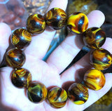 16mm Natural Beeswax Bracelet Amber Buddha Beads + Certificate