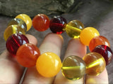 16mm Natural Mexican Multicolor Amber Beeswax Bead Bracelet