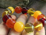 16mm Natural Mexican Multicolor Amber Beeswax Bead Bracelet