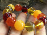 16mm Natural Mexican Multicolor Amber Beeswax Bead Bracelet