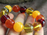 16mm Natural Mexican Multicolor Amber Beeswax Bead Bracelet