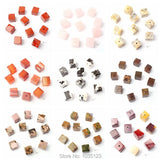 Natural Mixed Agates Square Shape Loose Beads Strand for DIY Jewellery Making