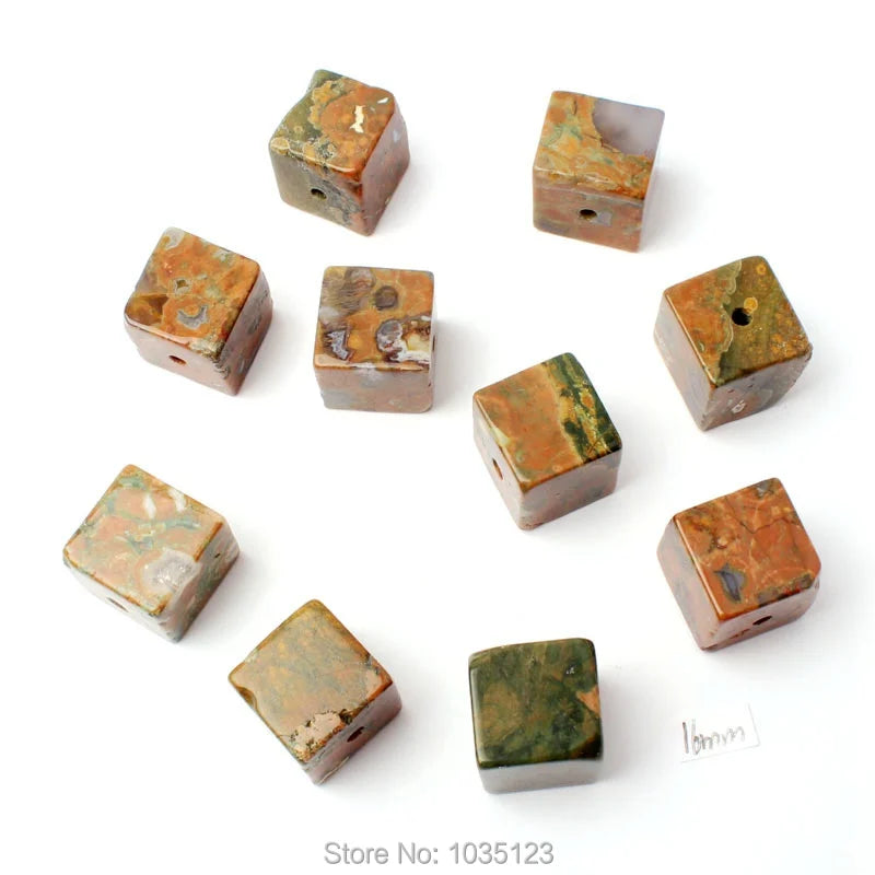 Natural Mixed Agates Square Shape Loose Beads Strand for DIY Jewellery Making