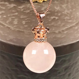 Natural Pink Rose Quartz Pendant Necklace 925 Silver Chains Jewelry AAAAA