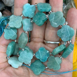 16mm Rutilated Lemon Quartz Strawberry Quartz Amazonite Beads 15'' DIY