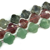 16mm Rutilated Lemon Quartz Strawberry Quartz Amazonite Beads