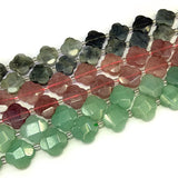 16mm Rutilated Lemon Quartz Strawberry Quartz Amazonite Beads