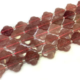 16mm Rutilated Lemon Quartz Strawberry Quartz Amazonite Beads