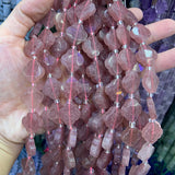 16mm Rutilated Lemon Quartz Strawberry Quartz Amazonite Beads 15'' DIY