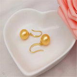 16mm Natural Shell Round Pearl Earrings Real Aurora Classic Jewelry