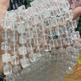 16mm Natural Stone Square Amethyst/Rose Quartz Beads