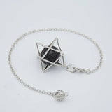 16mm Round Natural Stone Crystal Merkaba Pendulum for Wicca Reiki Healing