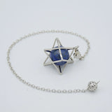 16mm Round Natural Stone Crystal Merkaba Pendulum for Wicca Reiki Healing