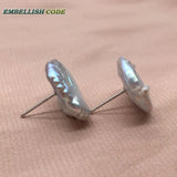 Gray Freshwater Pearl Stud Earrings, Cost Effective