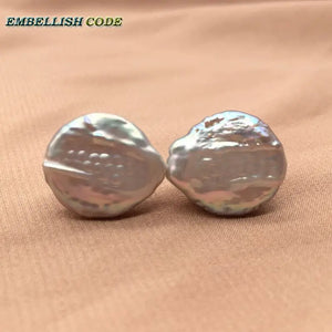 Gray Freshwater Pearl Stud Earrings, Cost Effective