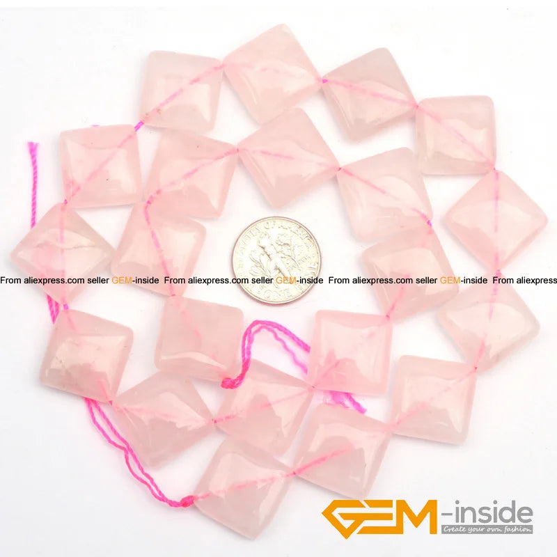 16mm Square Natural Stone Beads for Jewelry Making