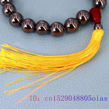 16mm Terahertz Beaded Bracelet Bangle Charms Amulets Gift Talismans Jewelry