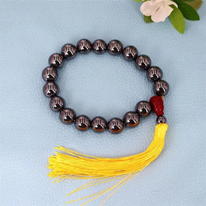 16mm Terahertz Beaded Bracelet Bangle Charms Amulets Gift Talismans Jewelry
