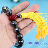 16mm Terahertz Beaded Bracelet Bangle Charms Amulets Gift Talismans Jewelry