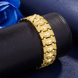 16mm Thick Wristband Bracelet Chain for Men Yellow Jewelry Gift