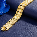16mm Thick Wristband Bracelet Chain for Men Yellow Jewelry Gift