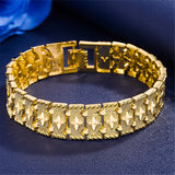 16mm Thick Wristband Bracelet Chain for Men Yellow Jewelry Gift