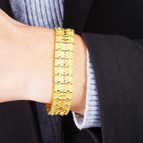 16mm Thick Wristband Bracelet Chain for Men Yellow Jewelry Gift