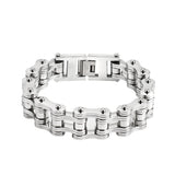 16mm Titanium Steel Biker Bracelet Punk Personality Stainless Silver Chains