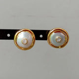 16mm Coin Pearl Earrings with Clear Cz Studs