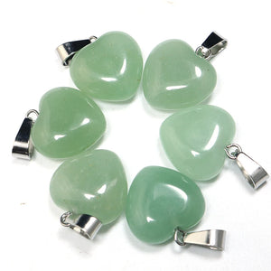 16mm 25pcs Natural Stone Mix Heart Charms Pendants Jewelry Making Earring DIY