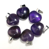 16mm 25pcs Natural Stone Mix Heart Charms Pendants Jewelry Making Earring DIY