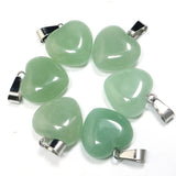 16mm 25pcs Natural Stone Mix Heart Charms Pendants Jewelry Making Earring DIY