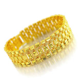 16mm Wide Wristband Chain Bracelet Yellow Classic Jewelry Gift