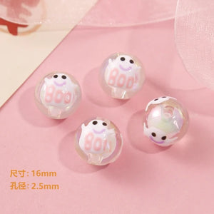 16mm BOO Ghost Round Beads DIY Necklace Bracelet Material