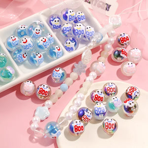 16mm BOO Ghost Round Beads DIY Necklace Bracelet Material