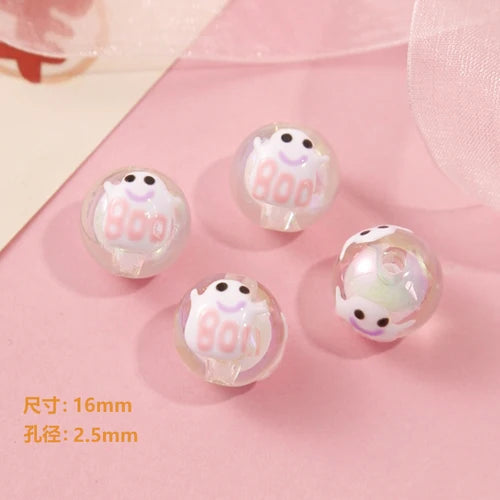 16mm BOO Ghost Round Beads DIY Necklace Bracelet Material