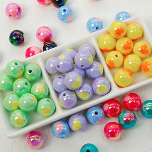 16mm Plated Cream Multicolor Love Beads DIY Material