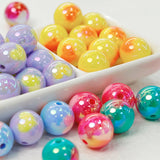 16mm Plated Cream Multicolor Love Beads DIY Material