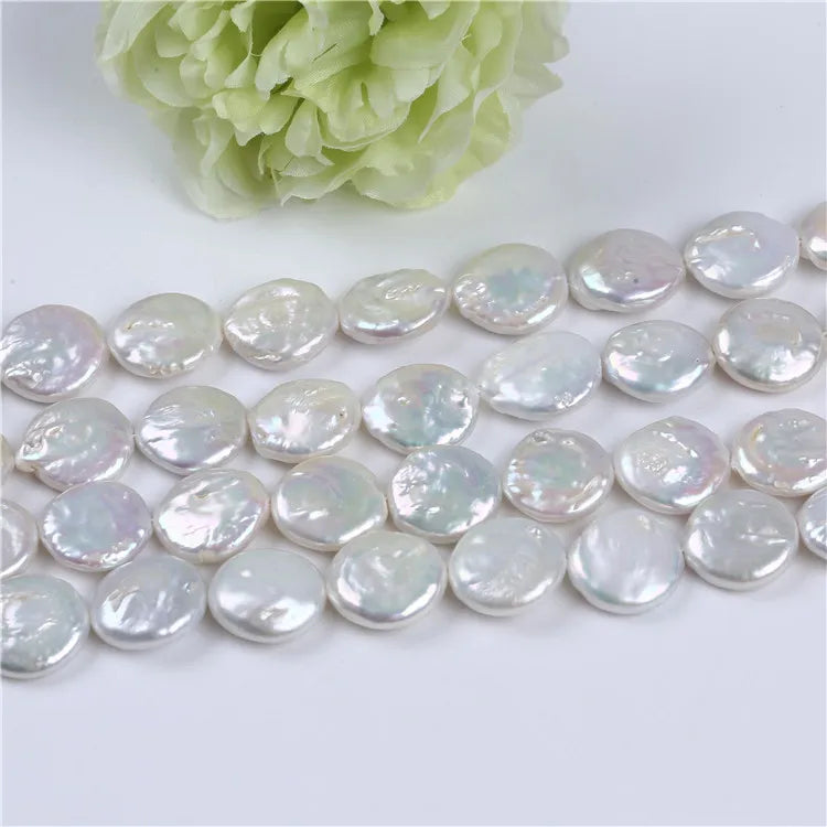 16mm Coin Loose Natural Freshwater Pearl Strand