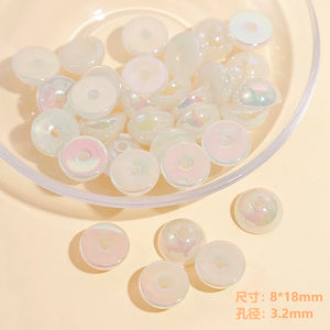 16mm Multicolor Plated Half Bead Straight Hole DIY Bracelet Necklace Material