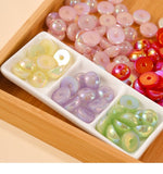 16mm Multicolor Plated Half Bead Straight Hole DIY Bracelet Necklace Material
